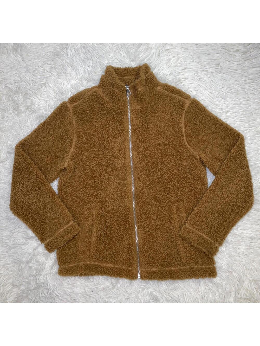 Men's H&M Full Zip Turtle Neck Jacket Brown/Orange Regular Fit Coupe Standard M